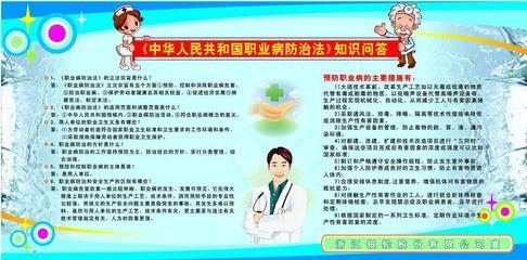 《中華人民共和國(guó)職業(yè)病防治法》知識(shí)問(wèn)答展板 專業(yè)宣傳，守護(hù)健康